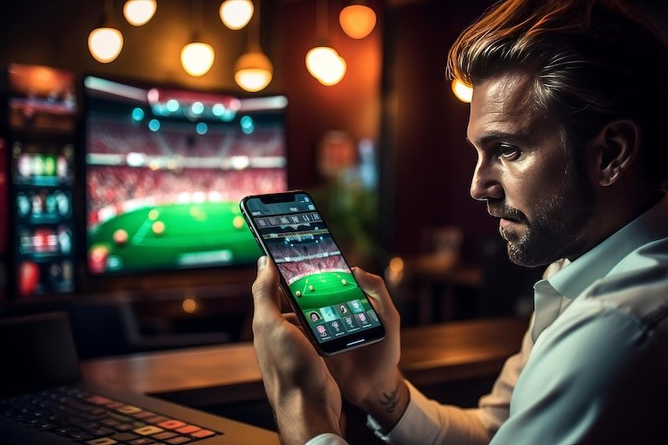 Pengguna mengakses platform rantai taruhan olahraga dan permainan kasino secara mobile